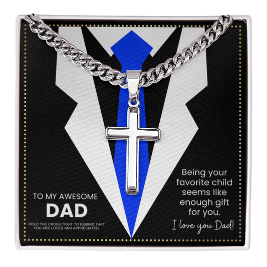 JGF Jewelry Gifts for Family Cross necklace For Dad From Your Favorite Daughter