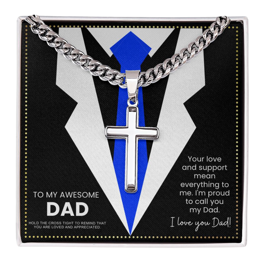 JGF Jewelry Gifts for Family Silver Cross Necklace For My Dad