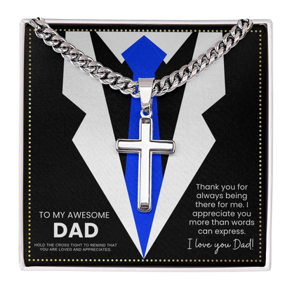 JGF Jewelry Gifts for Family Dad Gifts From Daughter Long Distance Sterling Silver Celtic Cross Necklace For Men