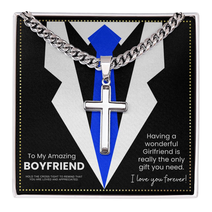 JGF Jewelry Gifts for Family To My Future Husband Silver Cross Necklace