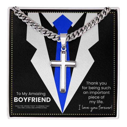 JGF Jewelry Gifts for Family Cross Necklace For Him I Heart My Future Husband