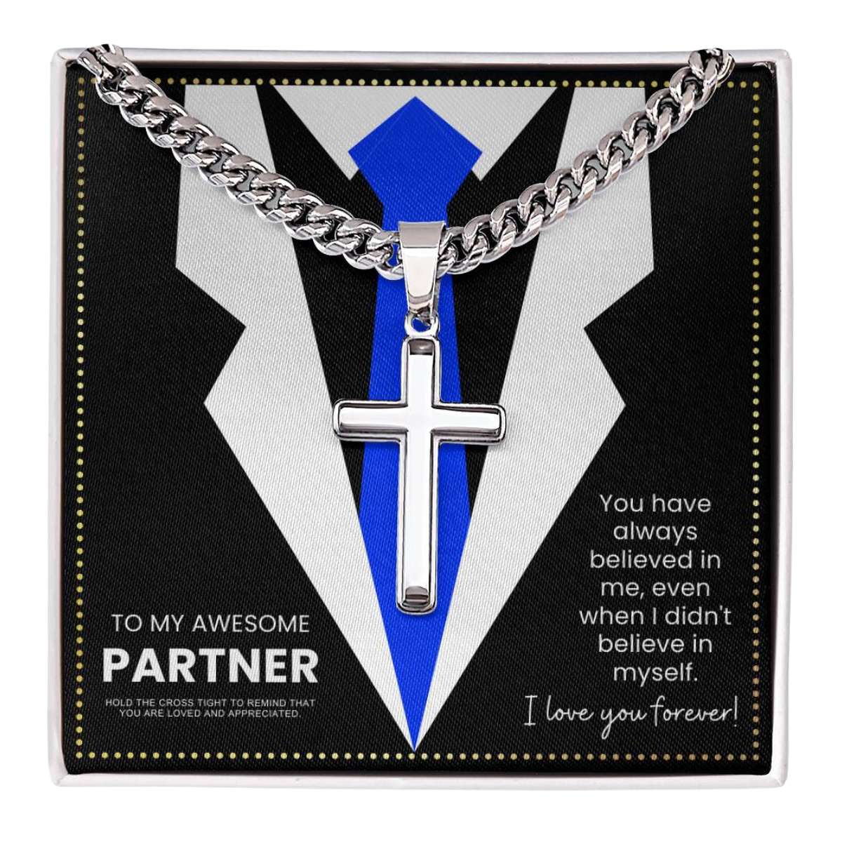 JGF Jewelry Gifts for Family Cross Necklace Partner Gifts For Him