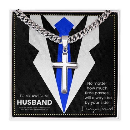 JGF Jewelry Gifts for Family To My Future Husband Sterling Silver Cross Necklace For Men With Pendant