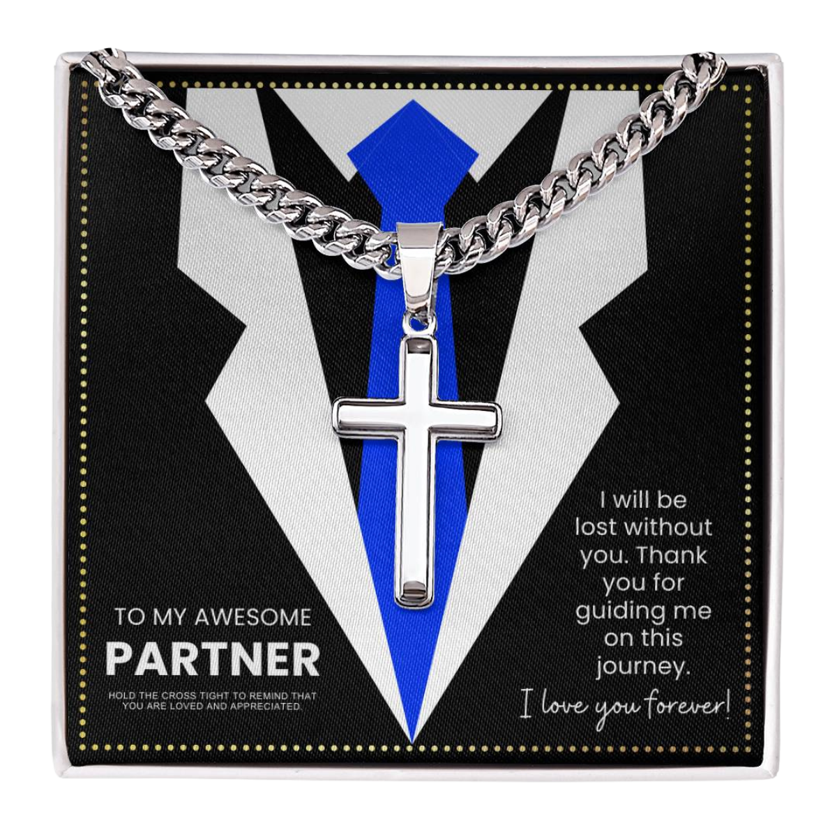 JGF Jewelry Gifts for Family Cross Necklace For Him Partner Gifts