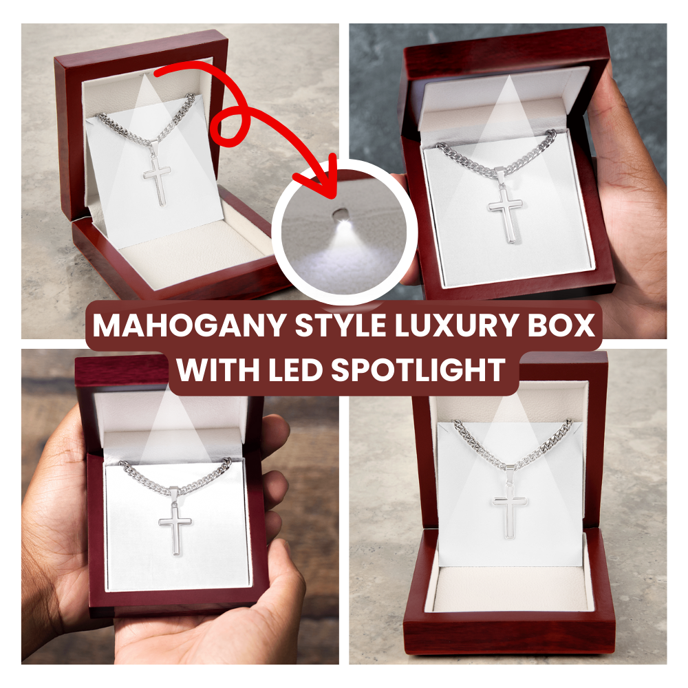 JGF Jewelry Gifts for Family Teacher First Day Of School Men's Sterling Silver Cross Necklace