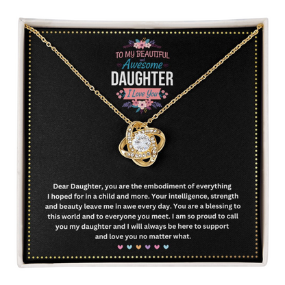 JGF Jewelry Gifts for Family |Love Knot Necklace for Women My Princess | Birthday Gift for my Awesome Daughter from Dad