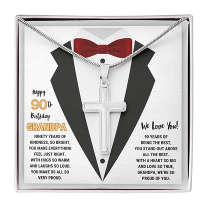 90th GrandPa White8 JGF Jewelry Gifts for Family ARTISAN CROSS TEMPLATE - artisancross-BB