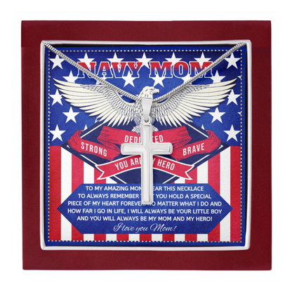 JGF Jewelry Gifts for Family US Navy Mom Gifts From Son and Daughter Cross Necklace For Boys