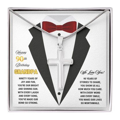 90th GrandPa White9 JGF Jewelry Gifts for Family ARTISAN CROSS TEMPLATE - artisancross-BB