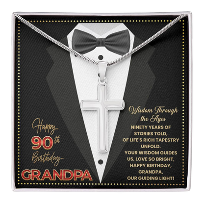 JGF Jewelry Gifts for Family Happy 90th Birthday Card For Grandpa From Grandkids