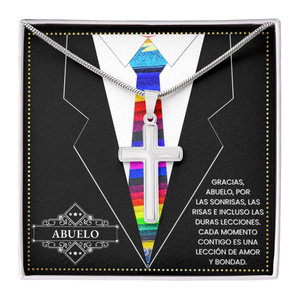 SpanishGrandPa11 JGF Jewelry Gifts for Family Regalo Para Abuelo Great Cross Necklace for Grandpa Gifts In Spanish