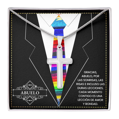 SpanishGrandPa11 JGF Jewelry Gifts for Family Regalo Para Abuelo Great Cross Necklace for Grandpa Gifts In Spanish