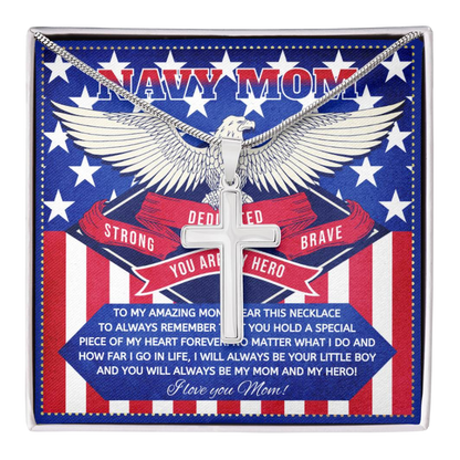 JGF Jewelry Gifts for Family US Navy Mom Gifts From Son and Daughter Cross Necklace For Boys