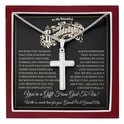 JGF Jewelry Gifts for Family To Our GrandDaughter From GrandPa and GrandMa