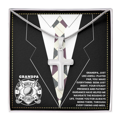 JGF Jewelry Gifts for Family Cross Necklace First Time Grandpa Gifts Golf