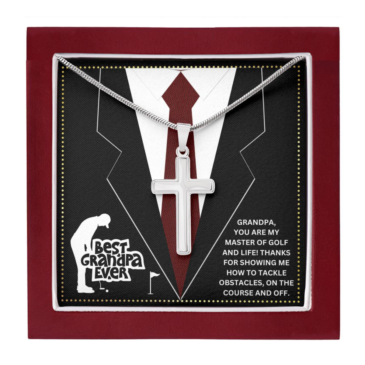 JGF Jewelry Gifts for Family Grandfather Golf Gift From Granddaughter Golfer Grandpa Birthday