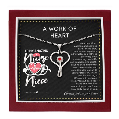 JGF Jewelry Gifts For Family Stethoscope Nurse Gift For Women I Love My Niece Necklace
