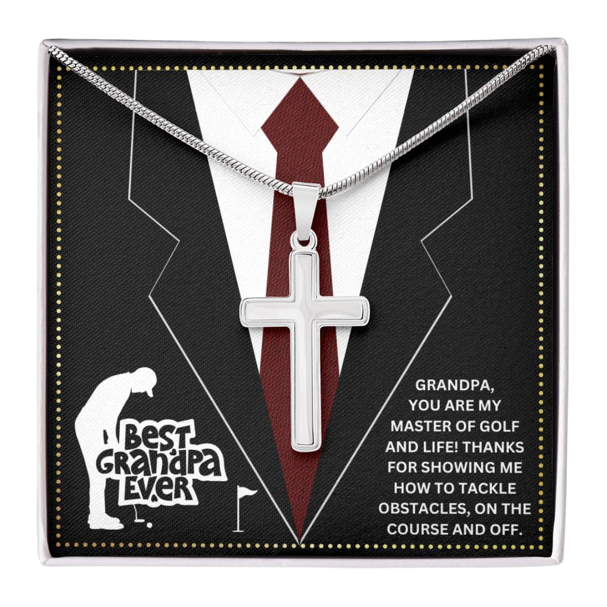 JGF Jewelry Gifts for Family Grandfather Golf Gift From Granddaughter Golfer Grandpa Birthday