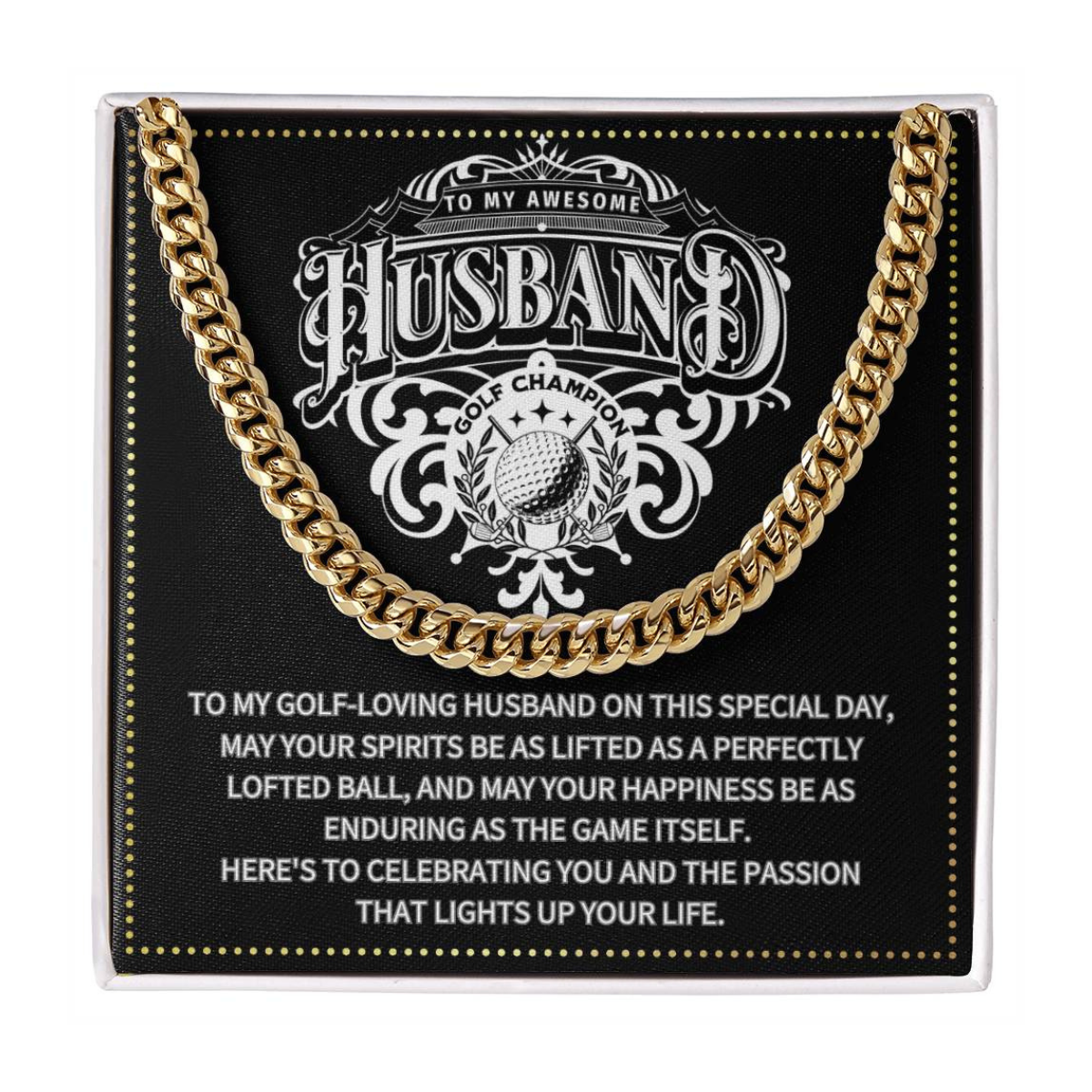 JGF Jewelry Gifts for Family Husband Golf Gift Ideas Cuban Chain Necklace