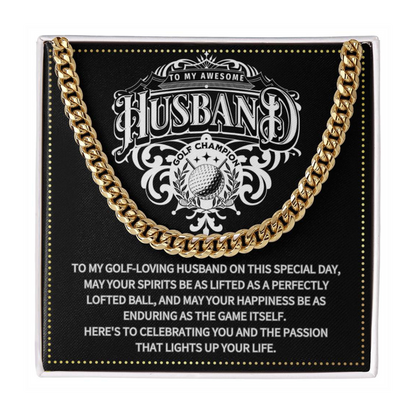 JGF Jewelry Gifts for Family Husband Golf Gift Ideas Cuban Chain Necklace
