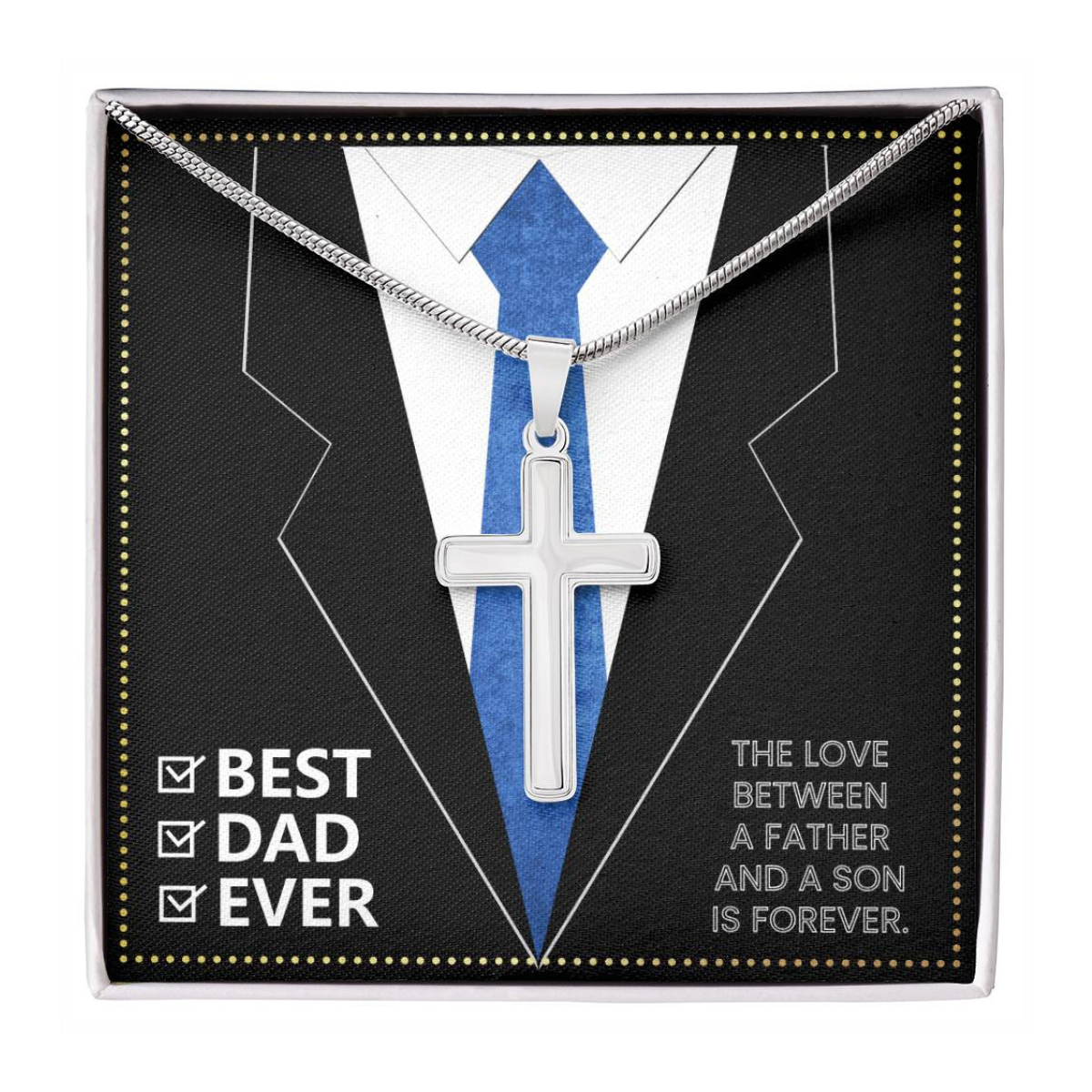 JGF Jewelry Gifts for Family Silver Cross Necklace For Engineering Dad Gifts 50th Birthday From Son