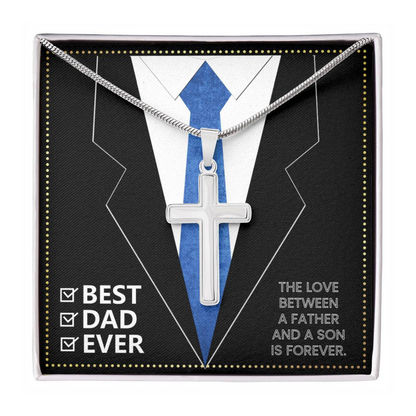 JGF Jewelry Gifts for Family Silver Cross Necklace For Engineering Dad Gifts 50th Birthday From Son