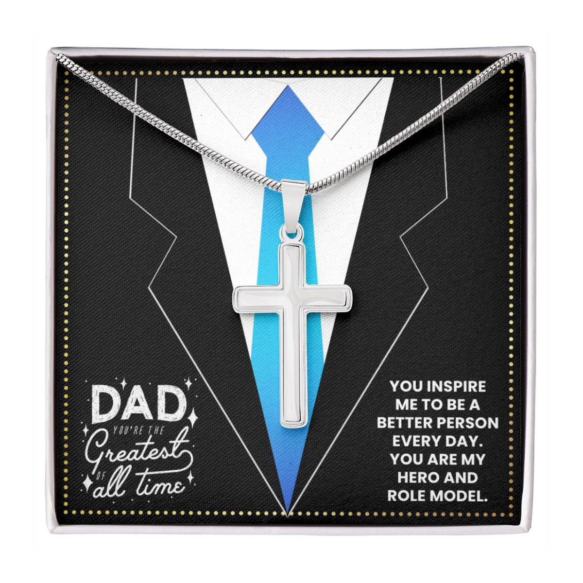 JGF Jewelry Gifts for Family Doctor Dad Gifts For Men Cross Necklace Silver