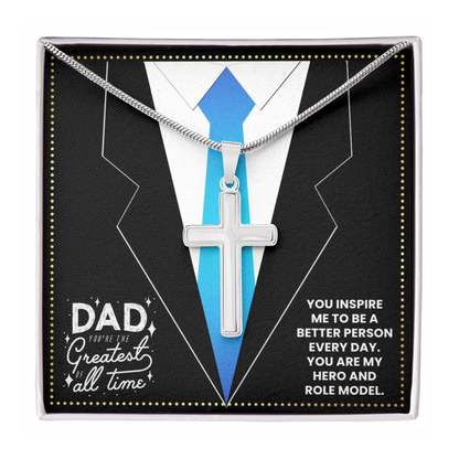JGF Jewelry Gifts for Family Doctor Dad Gifts For Men Cross Necklace Silver
