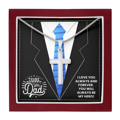 JGF Jewelry Gifts for Family Daddy Cross Necklace I Love My Dad 50th Birthday Card