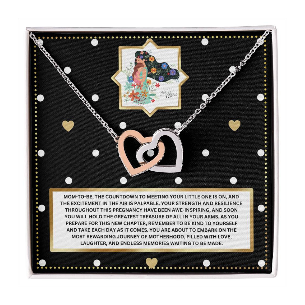 JGF Jewelry Gifts for Family New Mom Gift Basket After Birth Two Hearts Intertwined