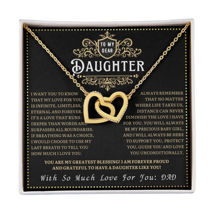 JGF Jewelry Gifts for Family Interlocking Hearts Necklace For Daughter From Dad