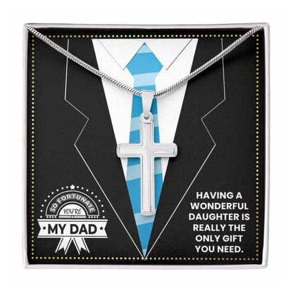 JGF Jewelry Gifts for Family Cross Necklace For Engineer Dad Gifts From Daughter