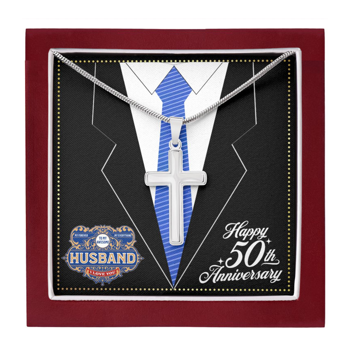 JGF Jewelry Gifts for Family 50 Year 50th Wedding Anniversary For Him Husband