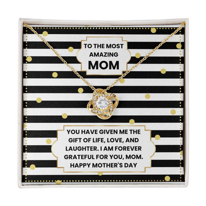 JGF Jewelry Gifts for Family Love Knot Necklace Mothers Day Gifts From Son And Daughter In Law