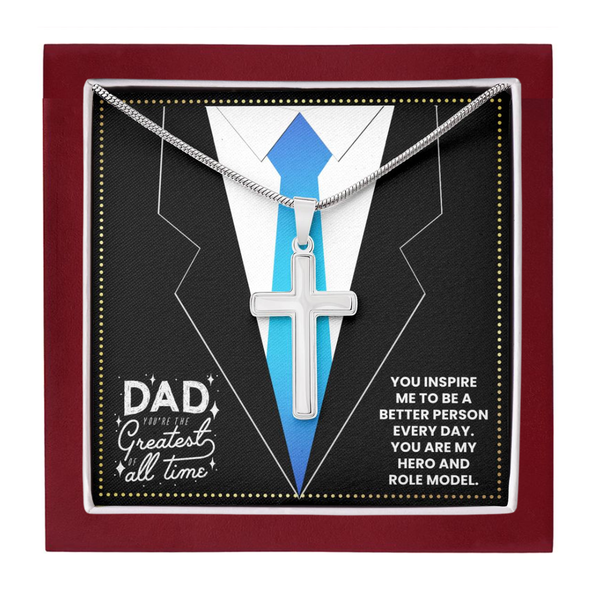 JGF Jewelry Gifts for Family Doctor Dad Gifts For Men Cross Necklace Silver