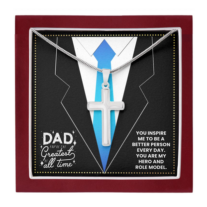 JGF Jewelry Gifts for Family Doctor Dad Gifts For Men Cross Necklace Silver