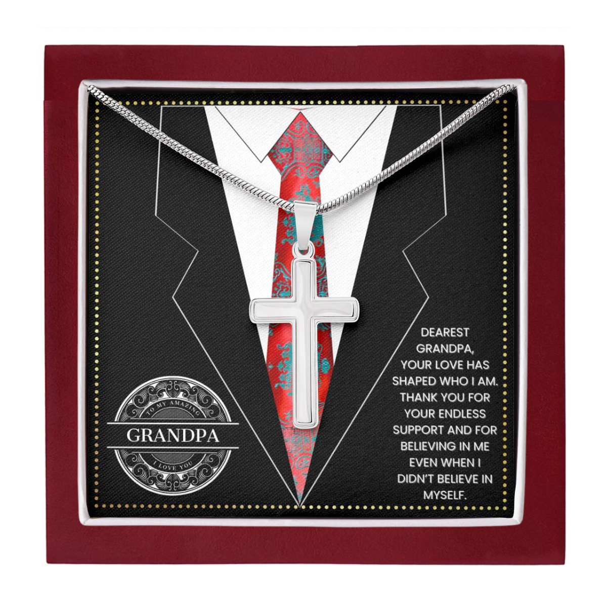 JGF Jewelry Gifts for Family Grandpa 80th Birthday Card From Child