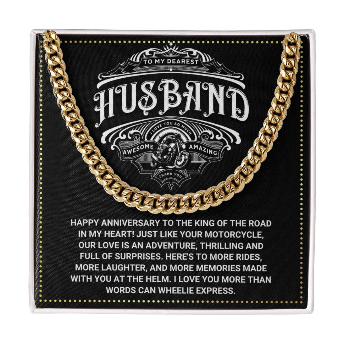 JGF Jewelry Gifts for Family Motorcycle Husband Gifts 50 Cuban Necklace From Wife