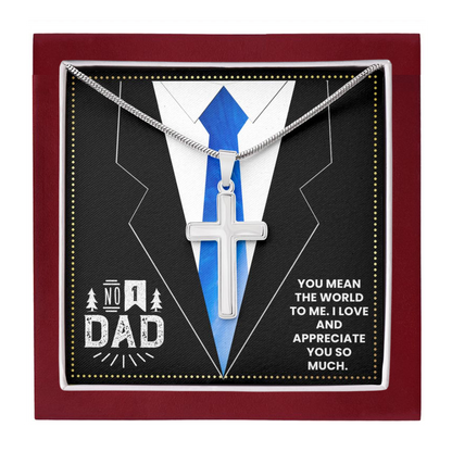 JGF Jewelry Gifts for Family I Love My Dad 50th Birthday Daddy Cross Necklace