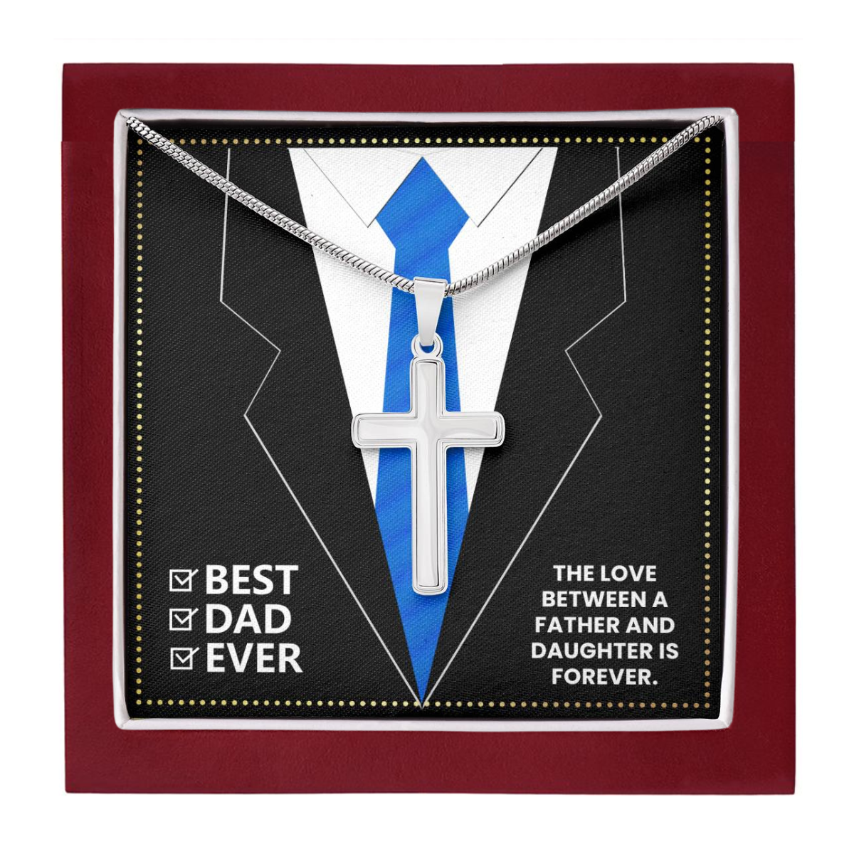 JGF Jewelry Gifts for Family Daddy Cross Necklace I Love My Dad Gifts From Daughter