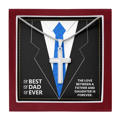 JGF Jewelry Gifts for Family Daddy Cross Necklace I Love My Dad Gifts From Daughter