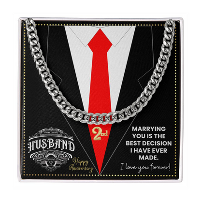 JGF Jewelry Gifts for Family 2nd Anniversary For Husband Chain Necklace For Men