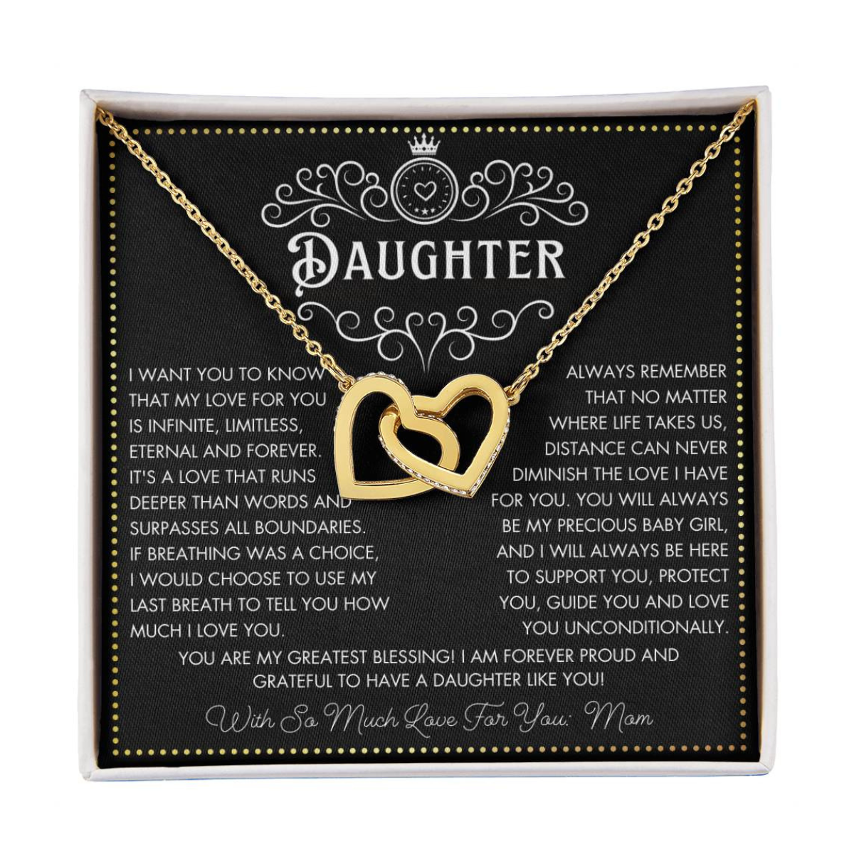 JGF Jewelry Gifts for Family 2 Two Hearts Linked Necklace Unique Birthday Gifts For Daughter Adult From Mom