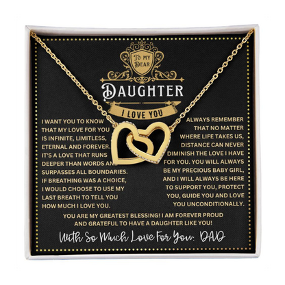 JGF Jewelry Gifts for Family My Daughter Is A Doctor Interlocking Hearts Necklace From Dad