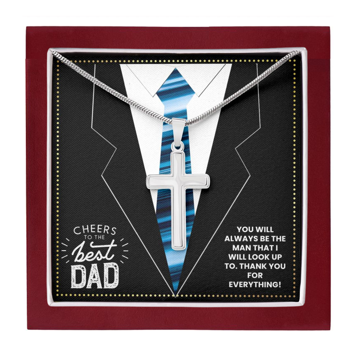 JGF Jewelry Gifts for Family Daddy Cross Necklace For Men From Daughter And Son