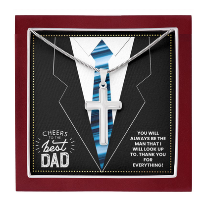 JGF Jewelry Gifts for Family Daddy Cross Necklace For Men From Daughter And Son