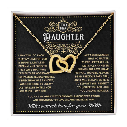 JGF Jewelry Gifts for Family To My Daughter Necklace From Mom Sterling Silver Double Necklace