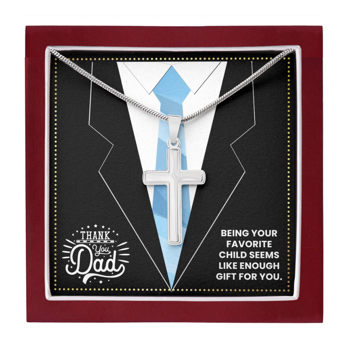 JGF Jewelry Gifts for Family New Dad Gifts For Men Before Birth Cross Necklace