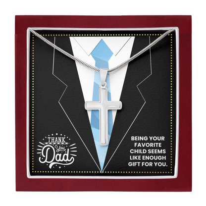 JGF Jewelry Gifts for Family New Dad Gifts For Men Before Birth Cross Necklace