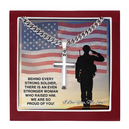 JGF Jewelry Gifts for Family Military Necklace For Men Cross Necklace For My Son